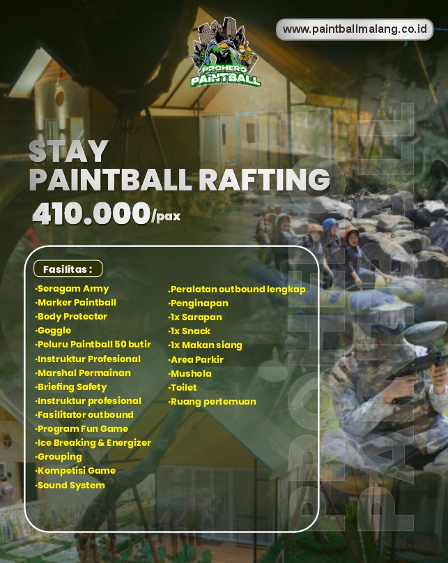 paket paintball rafting dan menginap